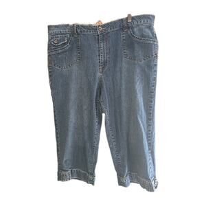 Vtg Y2k North Crest Straight Leg High Rise Cropped Jeans Womans Plus Size 18W